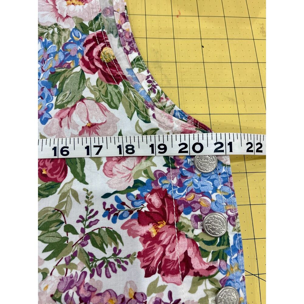 Handmade Floral Tiered Maxi Dress, patch pockets and adjustable straps, Size L - Picture 15 of 16